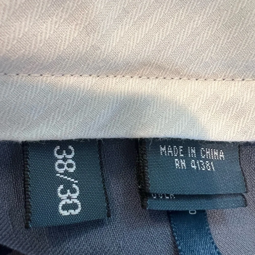POLO RALPH LAUREN classic fit, flat front linen & silk trousers, blue size 38×30